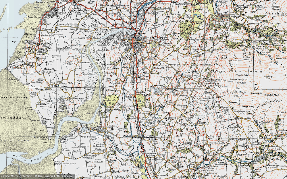 Old Map of Historic Map covering Burrow Heights in 1924