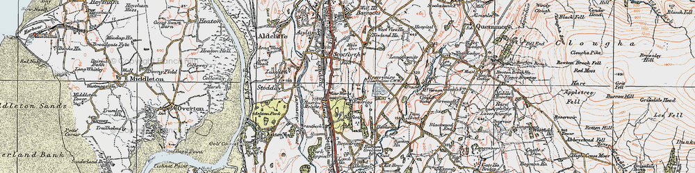 Old map of Bailrigg in 1924