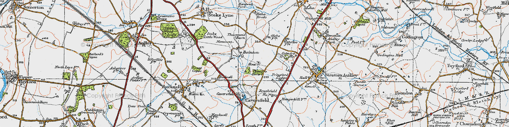Old map of Bainton in 1919