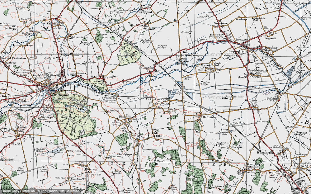 Old Map of Bainton, 1922 in 1922