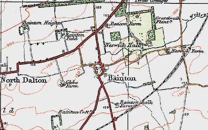 Old map of Bainton in 1924