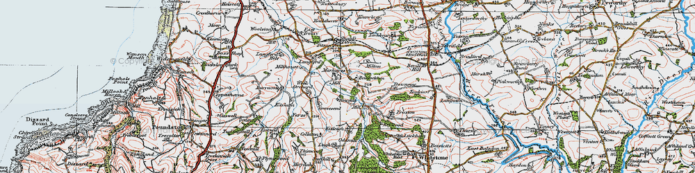 Old map of Bowdah in 1919