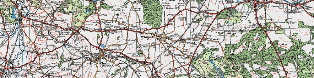 Old map of Whitwell Wood in 1923