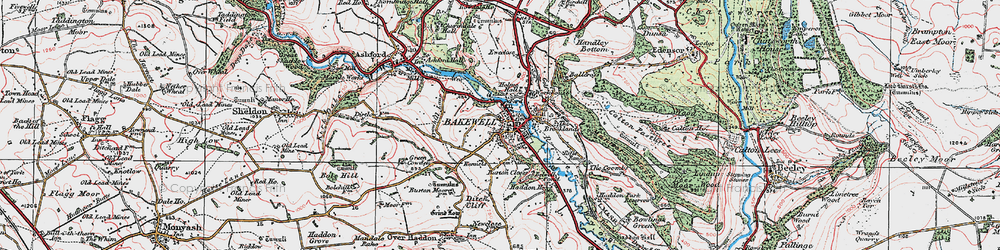 Old map of Burton Closes in 1923