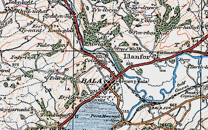 Old map of Bala in 1922