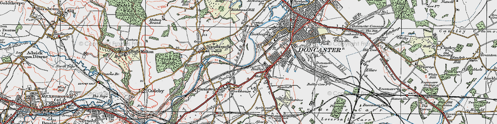 Old map of Balby in 1923
