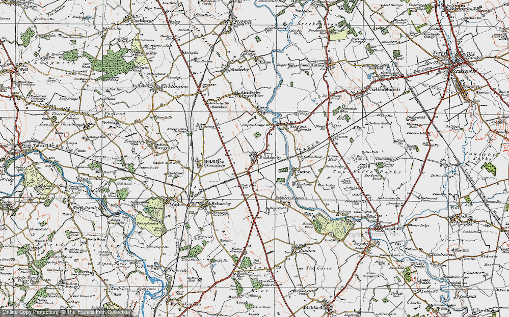 Old Map of Baldersby, 1925 in 1925