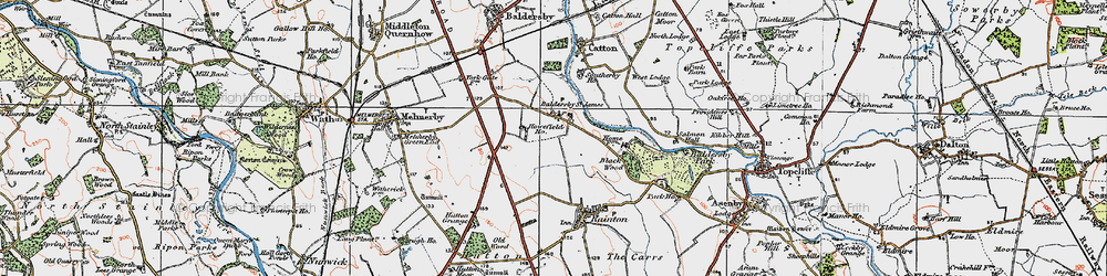 Old map of Baldersby St James in 1925