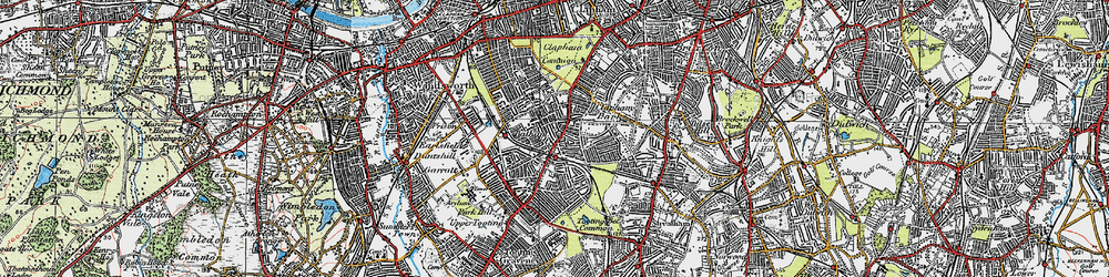 Old map of Balham in 1920