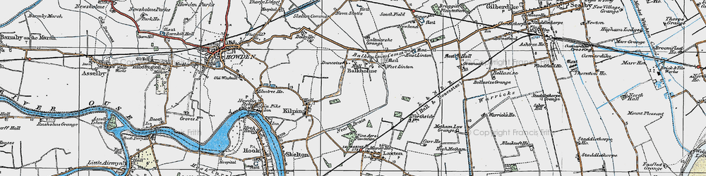 Old map of Balkholme in 1924
