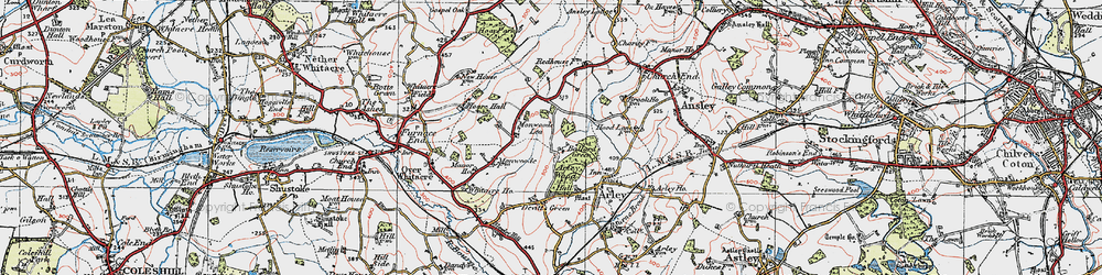Old map of Ballard's Green in 1921