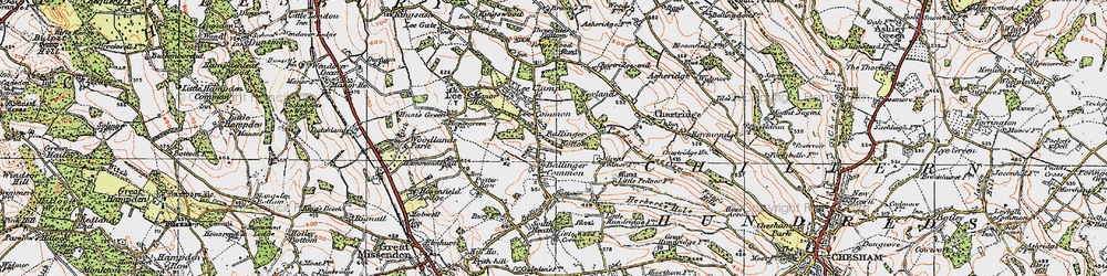 Old map of Ballinger Common in 1920