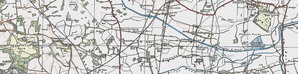 Old map of Balne Moor in 1924