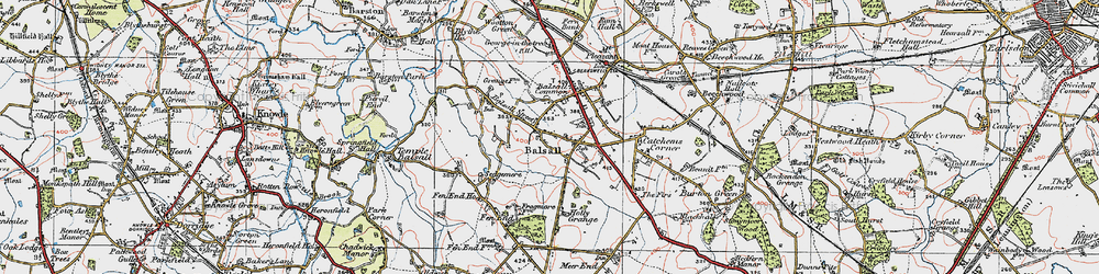 Old map of Balsall in 1921