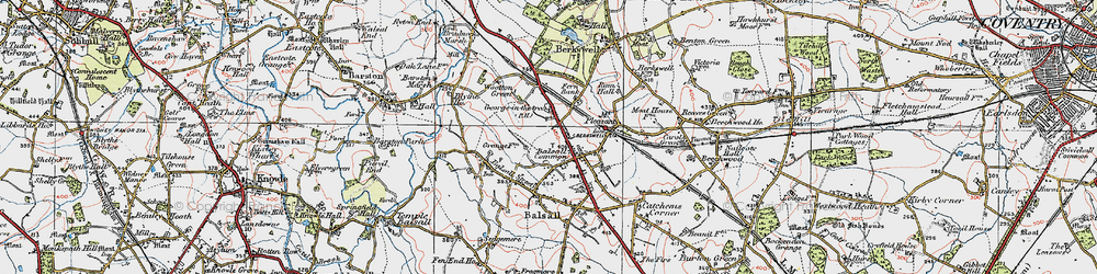 Old map of Balsall Common in 1921