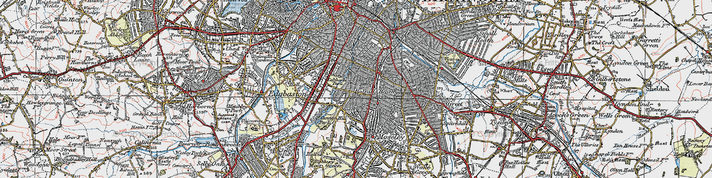 Old map of Balsall Heath in 1921