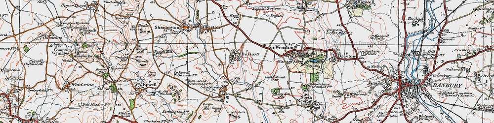 Old map of Balscote in 1919