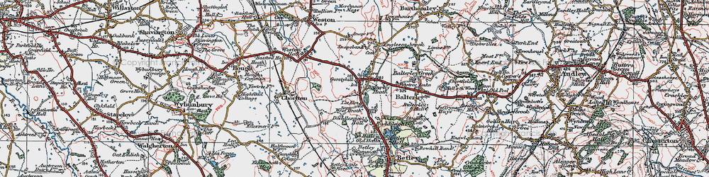 Old map of Balterley Heath in 1921
