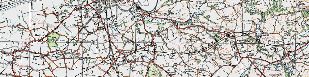 Old map of Bamber Bridge in 1924