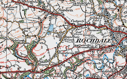 Old map of Bamford in 1924