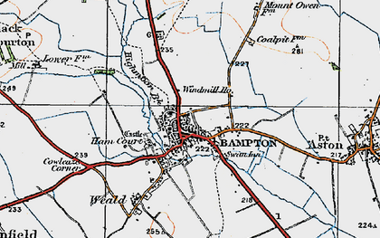 Old map of Bampton in 1919