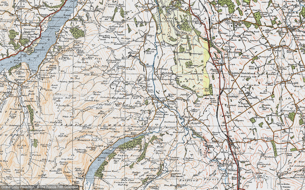 Old Map of Historic Map covering Burnbanks in 1925
