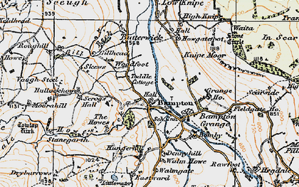 Old map of Bampton in 1925