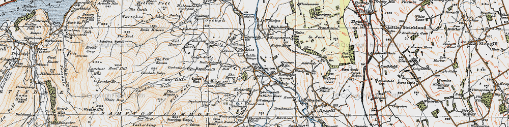 Old map of Burnbanks in 1925