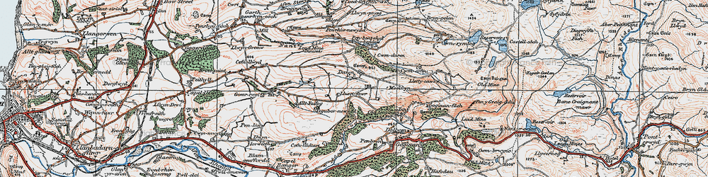 Old map of Afon Melindwr in 1922