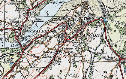 Old map of Bangor in 1922