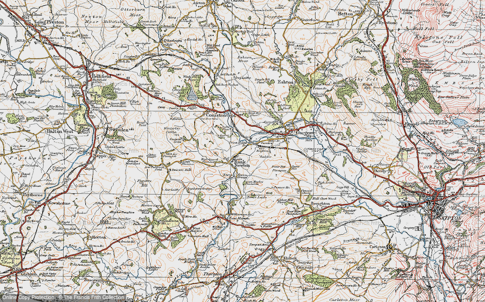 Old Map of Bank Newton, 1925 in 1925