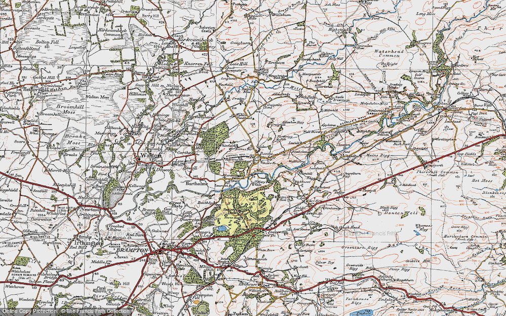 Old Map of Historic Map covering Whitefield in 1925