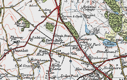 Old map of Westwood Coppice in 1921