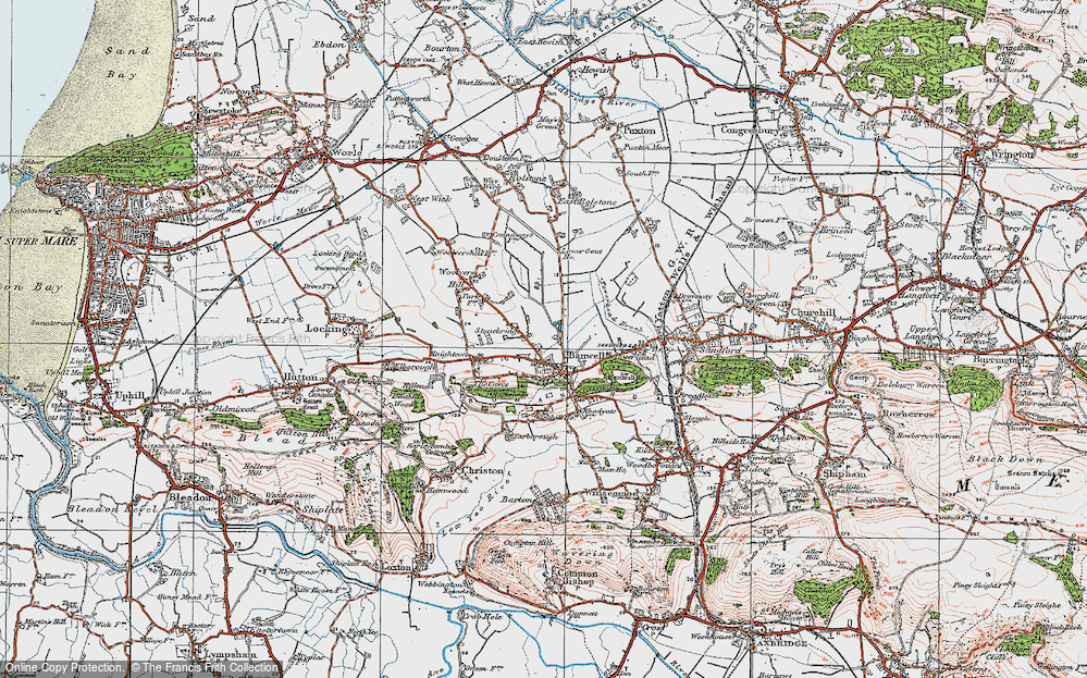 Old Map of Banwell, 1919 in 1919