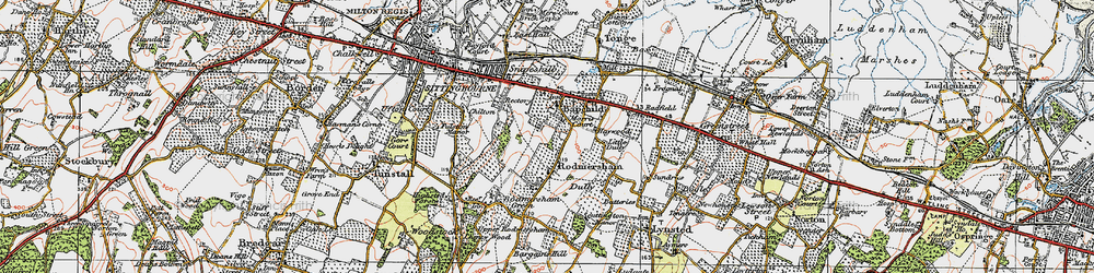 Old map of Bapchild in 1921