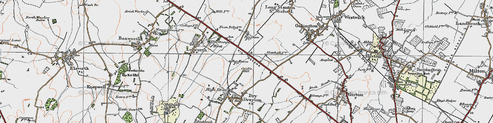 Old map of Bar Hill in 1920