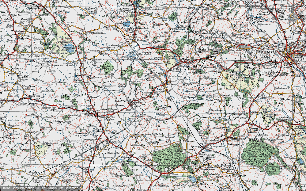 Old Map of Historic Map covering Aston Cliff in 1921
