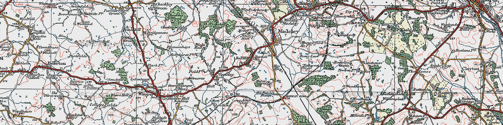 Old map of Bar Hill in 1921
