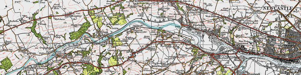 Old map of Bar Moor in 1925