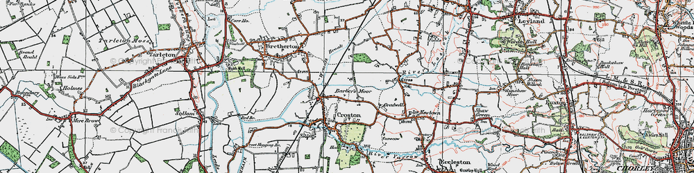Old map of Wymott Brook in 1924