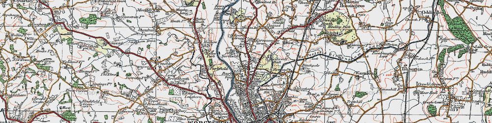 Old map of Barbourne in 1920