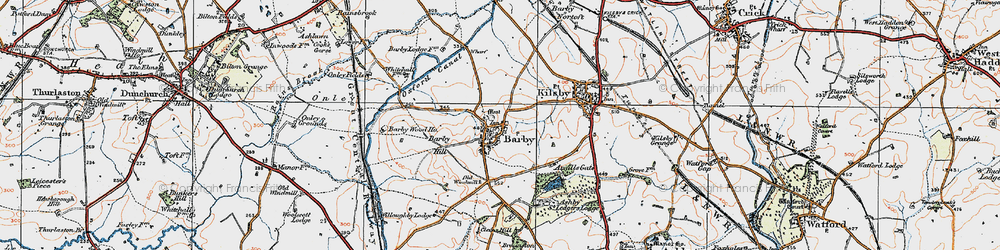 Old map of Barby Hill in 1919