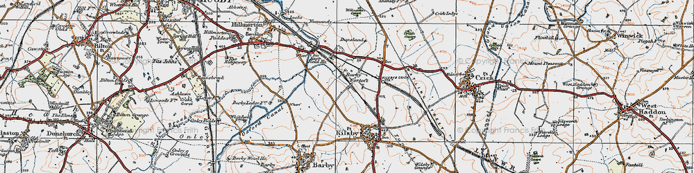 Old map of Barby Nortoft in 1919