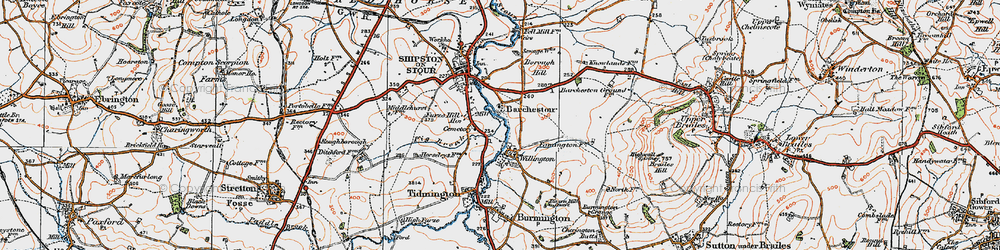 Old map of Barcheston in 1919