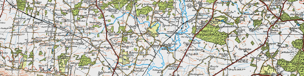 Old map of Barcombe Cross in 1920