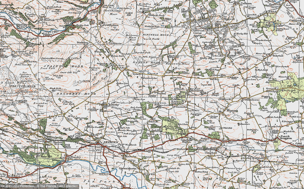 Old Map of Barden, 1925 in 1925