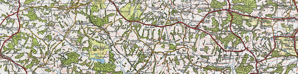 Old map of Bricklehurst Manor in 1920