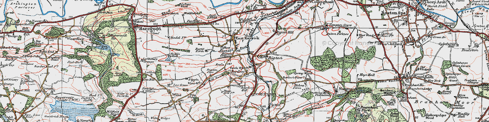 Old map of Bardsey in 1925