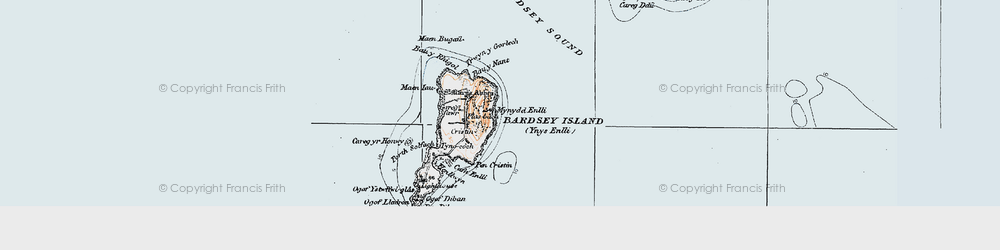 Old map of Bardsey Sound in 1922