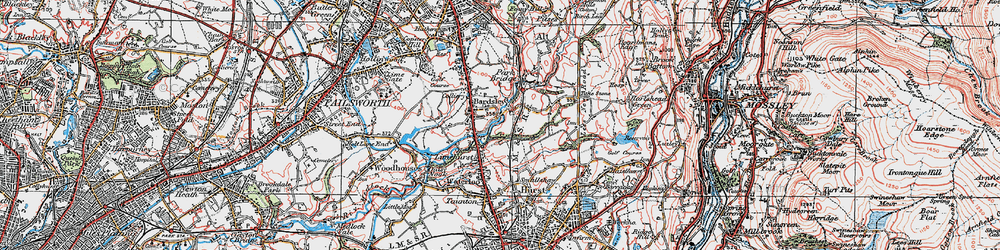 Old map of Bardsley in 1924
